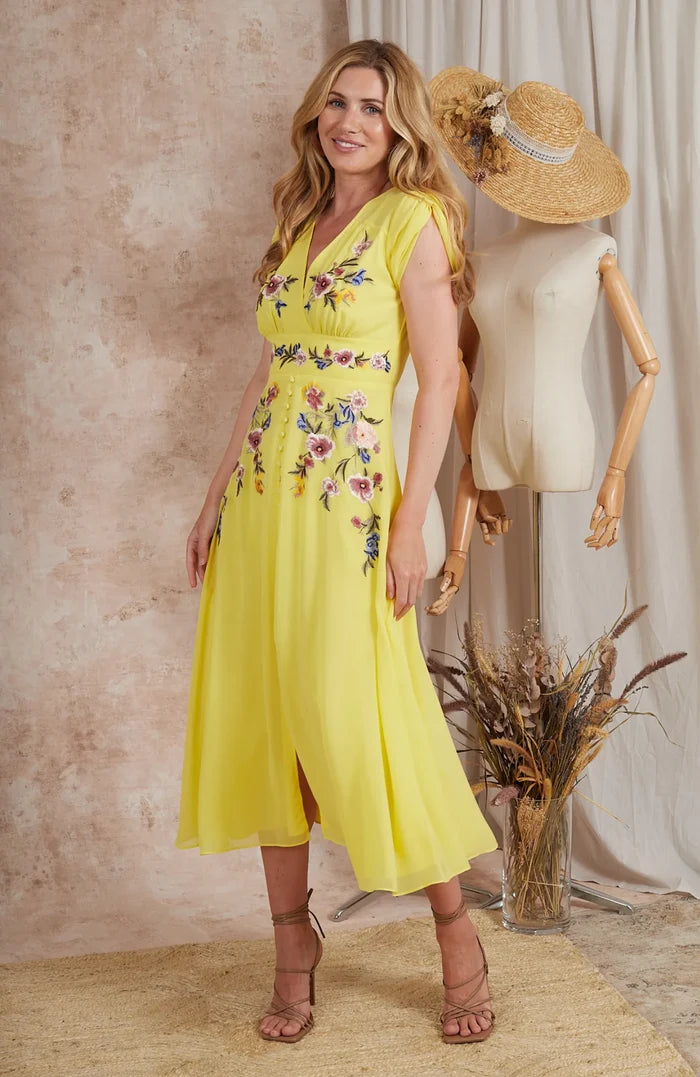 The Belle Button Front Tea Dress