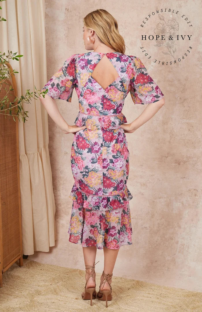 The Marin Midi Tea Dress (Pink)