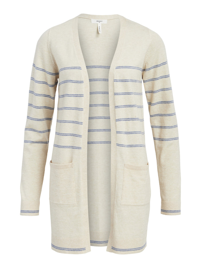 THESS CARDIGAN ( SANDSHELL/BLUE INDIGO)