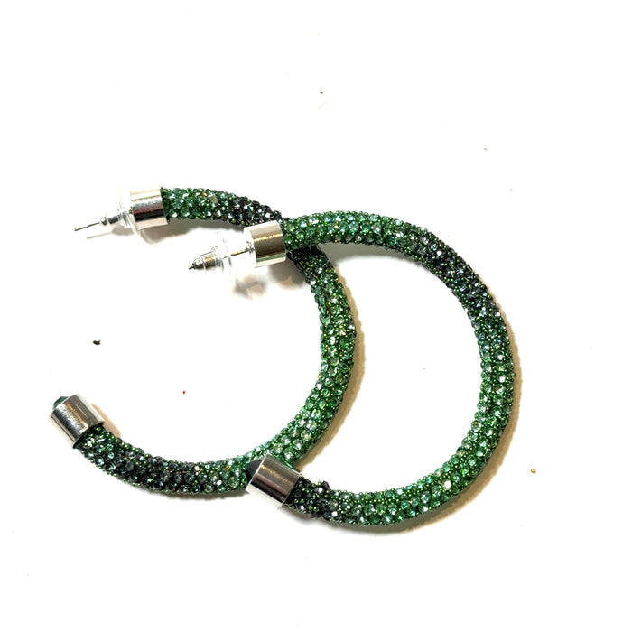 Style the Tie Dye Pave 2 Inch Hoop Earring exclusively at Born To Glam