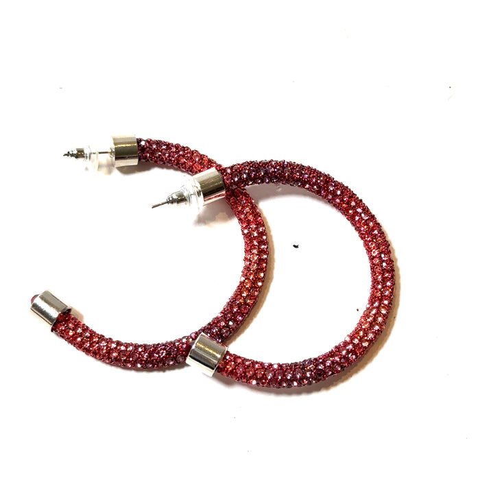 Style the Tie Dye Pave 2 Inch Hoop Earring exclusively at Born To Glam