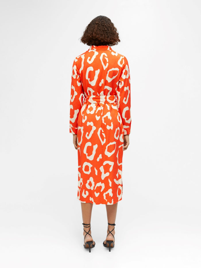 Tilly Shirt Dress (Hot Coral White)