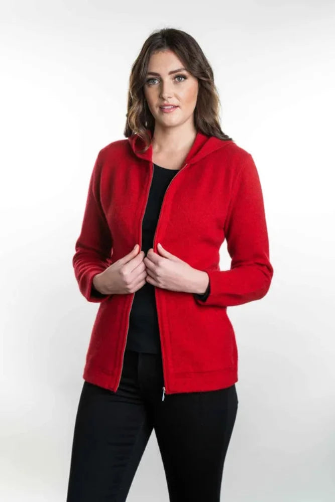 Possum and Merino  TR1024 Hooded Zip Jacket - A warm and cosy hooded jacket with pockets.  Made proudly in New Zealand from a premium blend of 25% possum fur, 65% merino & 10% silk.