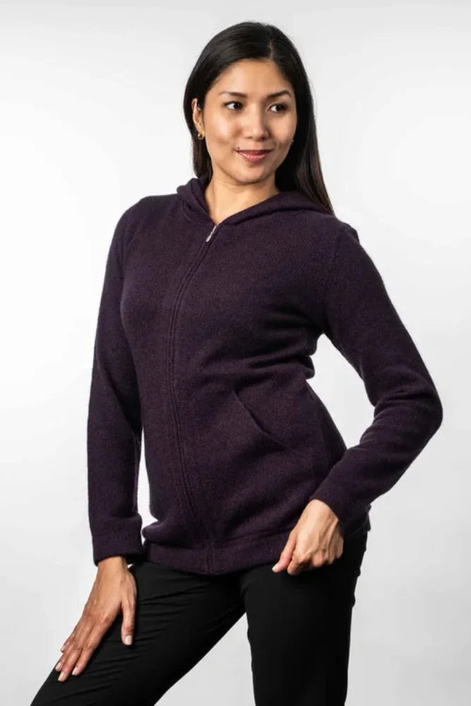 Possum and Merino  TR1024 Hooded Zip Jacket - A warm and cosy hooded jacket with pockets.  Made proudly in New Zealand from a premium blend of 25% possum fur, 65% merino & 10% silk.