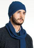 Possum and Merino  TR200 Moss Stitch Beanie - A beanie using moss stitch with a turned back edge.  Makes a set with TR49 Plain Gloves and TR100 Moss Stitch Scarf.   One Size Only   Made proudly in New Zealand from a luxurious blend of 25% possum fur, 65% merino & 10% silk.