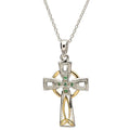 Celtic Trinity Knot Diamond & Emerald Cross