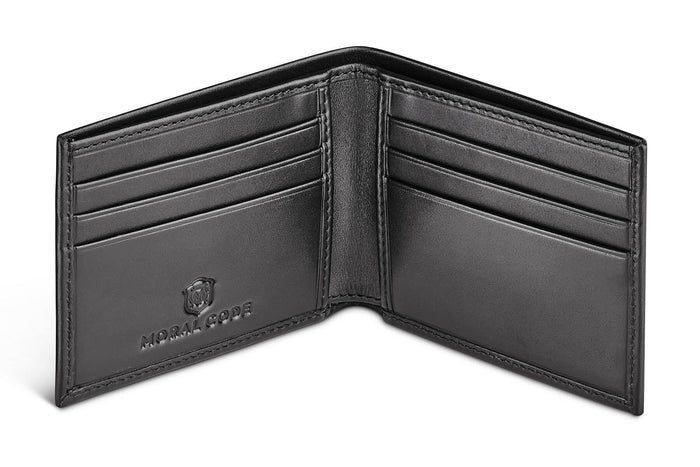 Moral Code Turner Slim Billfold Wallet -  #color_black-leather