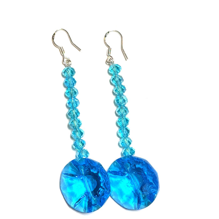 Style the Turquoise Disc Tiered Crystal Earring exclusively at Born To Glam