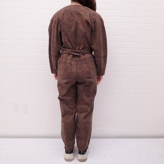 ULLA JOHNSON ANIMAL PRINT COTTON JUMPSUIT - SIZE 4
