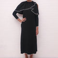 VALENTINO BLACK COLD SHOULDER LAYERED DRESS - SIZE 00