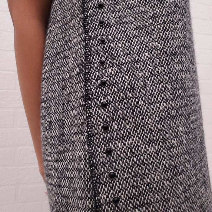 VALENTINO TWEED DRESS WITH BLACK GROMMETS - SIZE 8