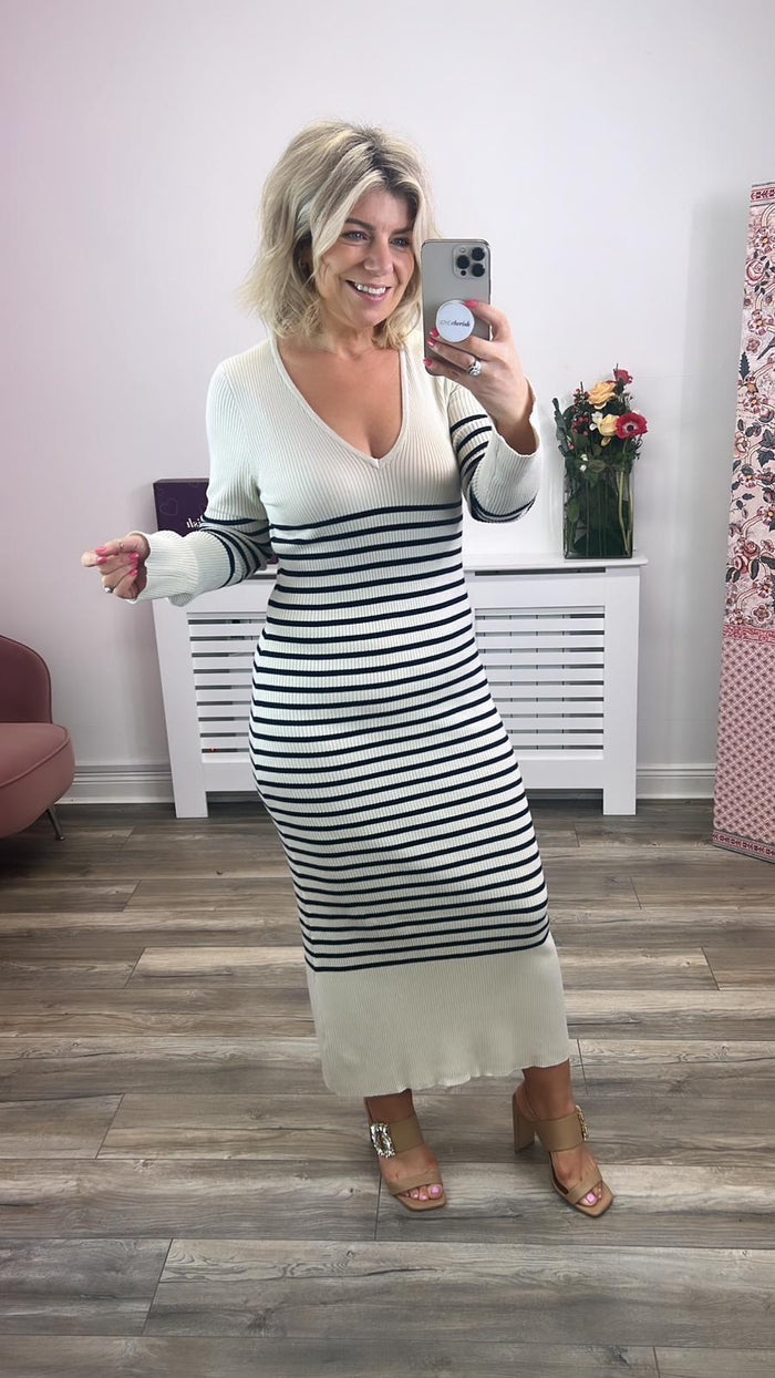 Vanessa Striped Knit Dress