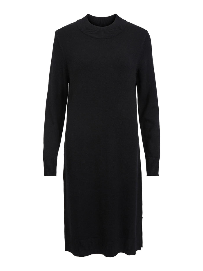 VERONICA CREW NECK MIDI DRESS (BLACK)