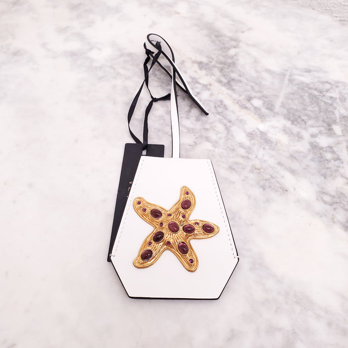 VERSACE WHITE STARFISH BAG CHARM