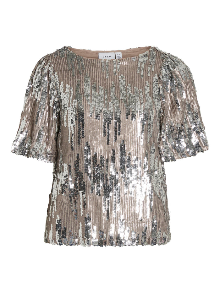 VIAMA SEQUIN TOP (SILVER)