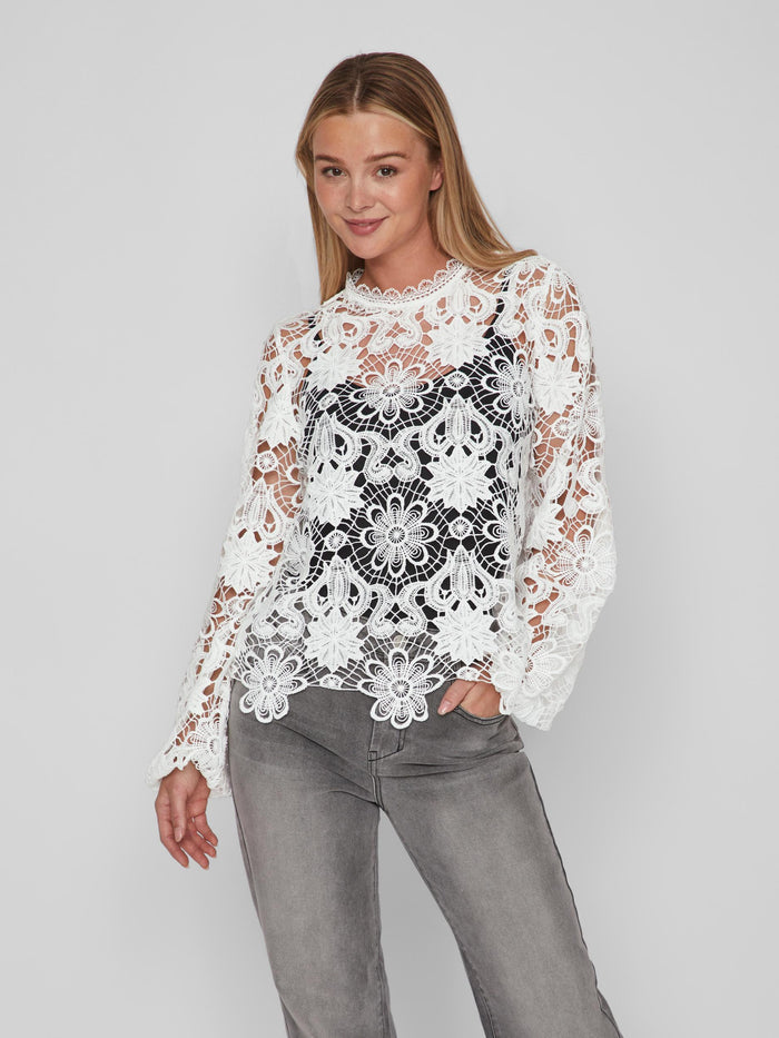VIDA L/S LACE TOP (CLOUD DANCER)