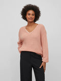 Viena V-Neck Lace Top (Coral Cloud)