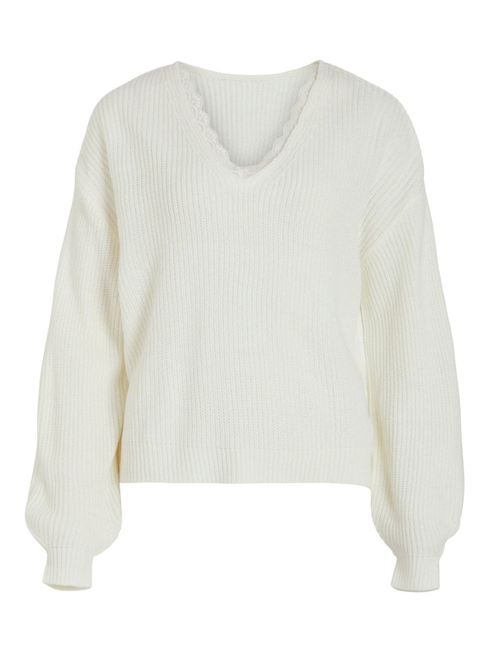 Viena V-Neck Lace Top (White Asylum)