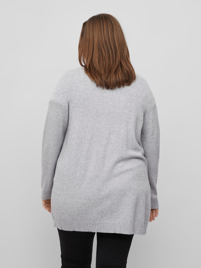 Viril Open Knit Cardigan (Light Grey Melange)