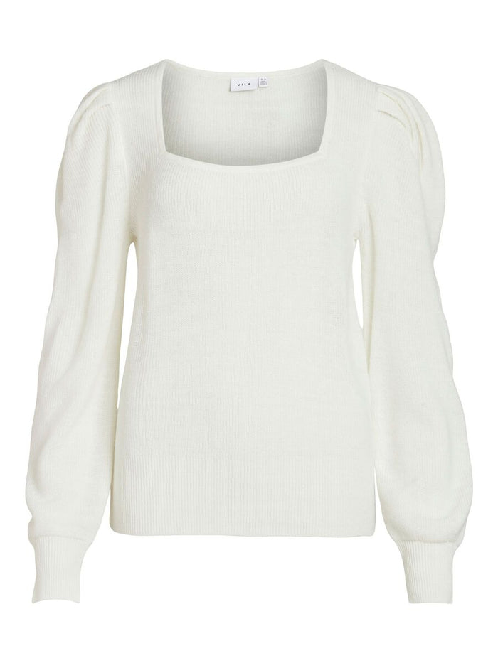 Visee Square Neck Top (White Alyssum)