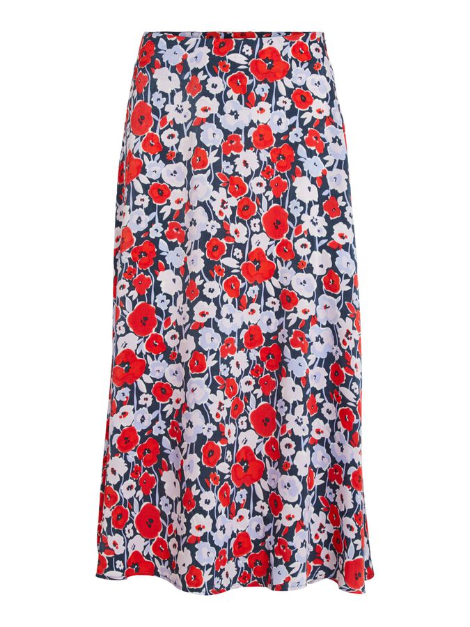 Vita High Waist Midi Skirt (Navy/Red)