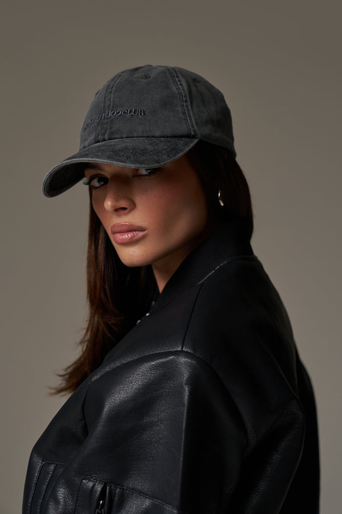 WASHED REVERSE COPYRIGHT CAP - WASHED BLACK
