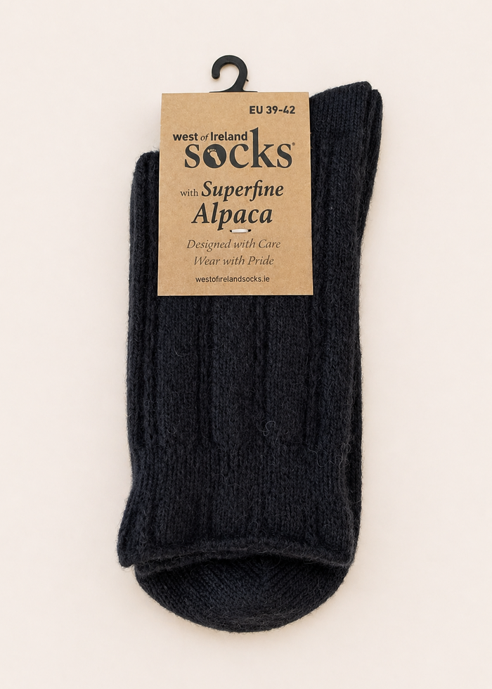 West of Ireland Superfine Alpaca Socks | Black