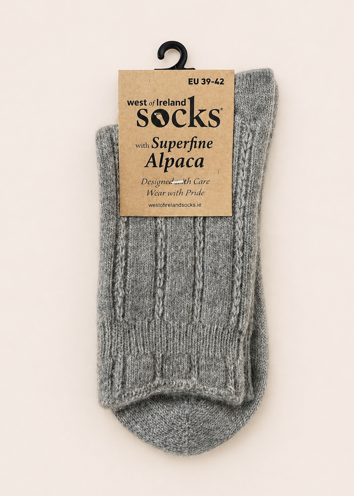 West of Ireland Superfine Alpaca Socks | Grey