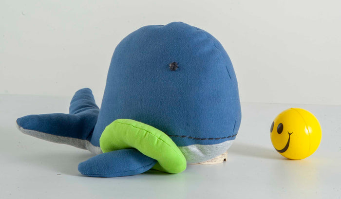 Whale Knitted Blue, Light Green & Grey Stuffed/Plush/Soft Toy | 100% Premium Cotton