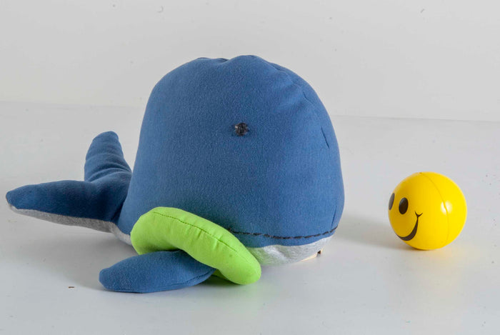 Whale Knitted Blue, Light Green & Grey Stuffed/Plush/Soft Toy | 100% Premium Cotton
