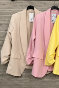 Beige 3/4 Sleeve Blazer - Born To Glam