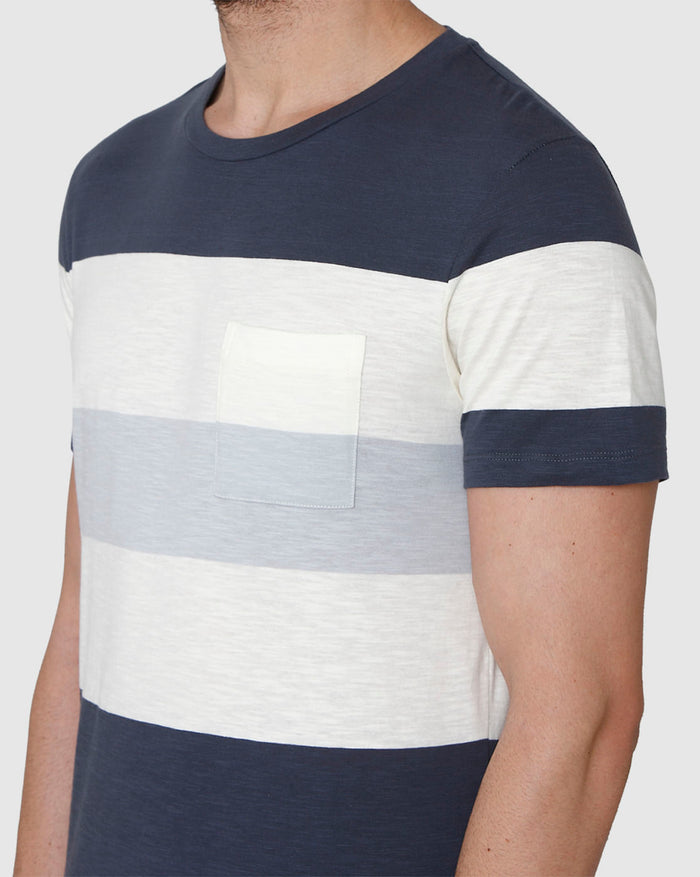 White Colourblocked Crew Neck T-Shirt