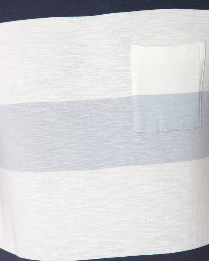 White Colourblocked Crew Neck T-Shirt
