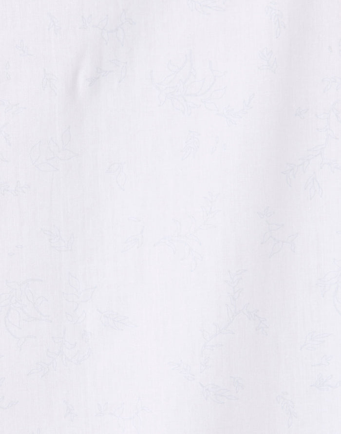 White Floral Print Full Sleeves Shirt