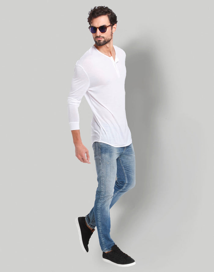 White Henley T-Shirt