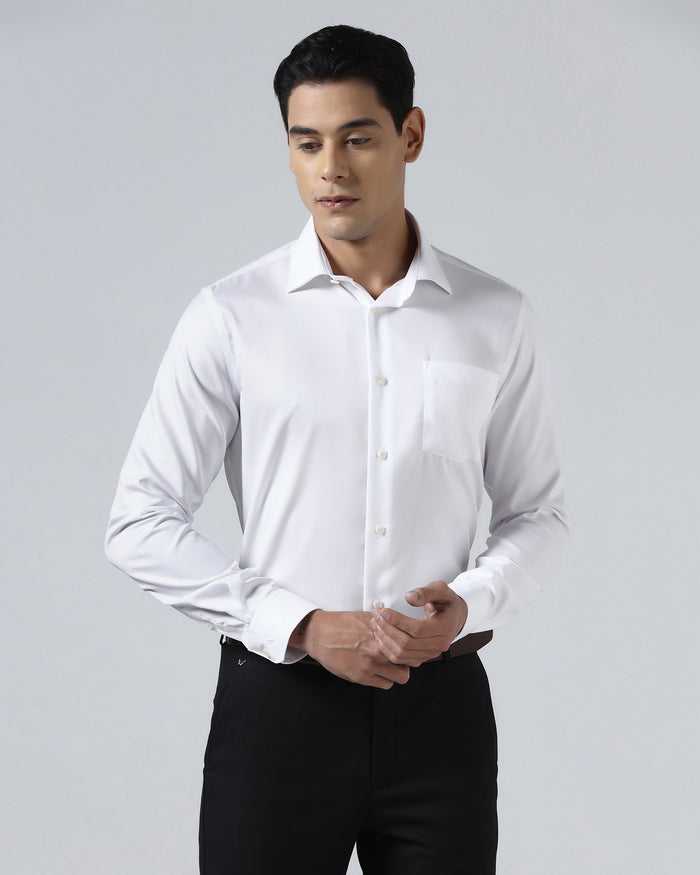 White Non Iron Textured Shirt - P31