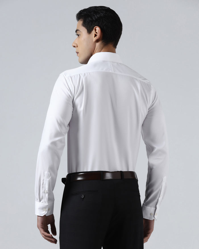 White Non Iron Textured Shirt - P31