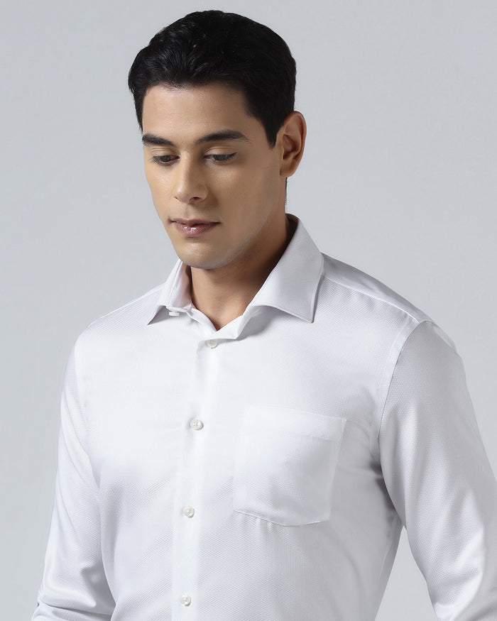 White Non Iron Textured Shirt - P31