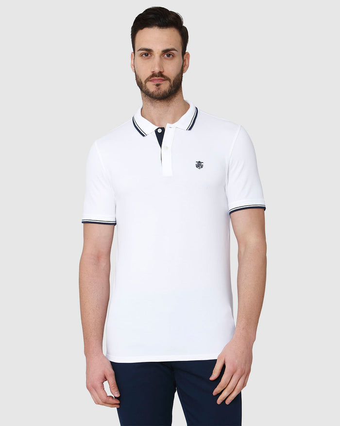 White Polo Neck T-Shirt