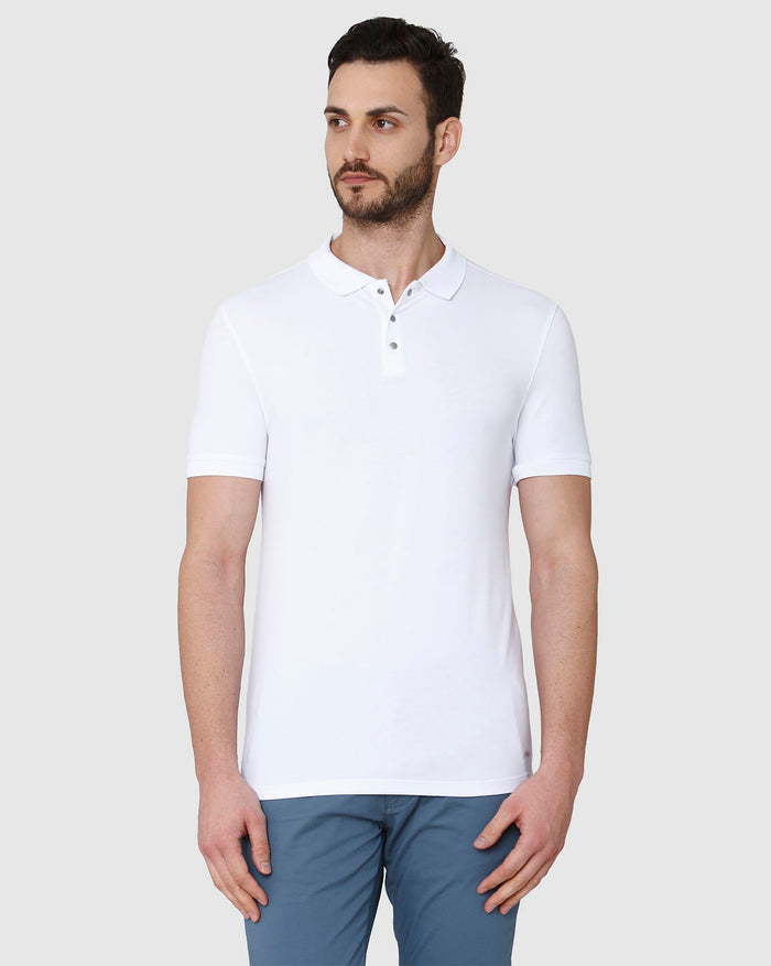 White Polo Neck T-Shirt