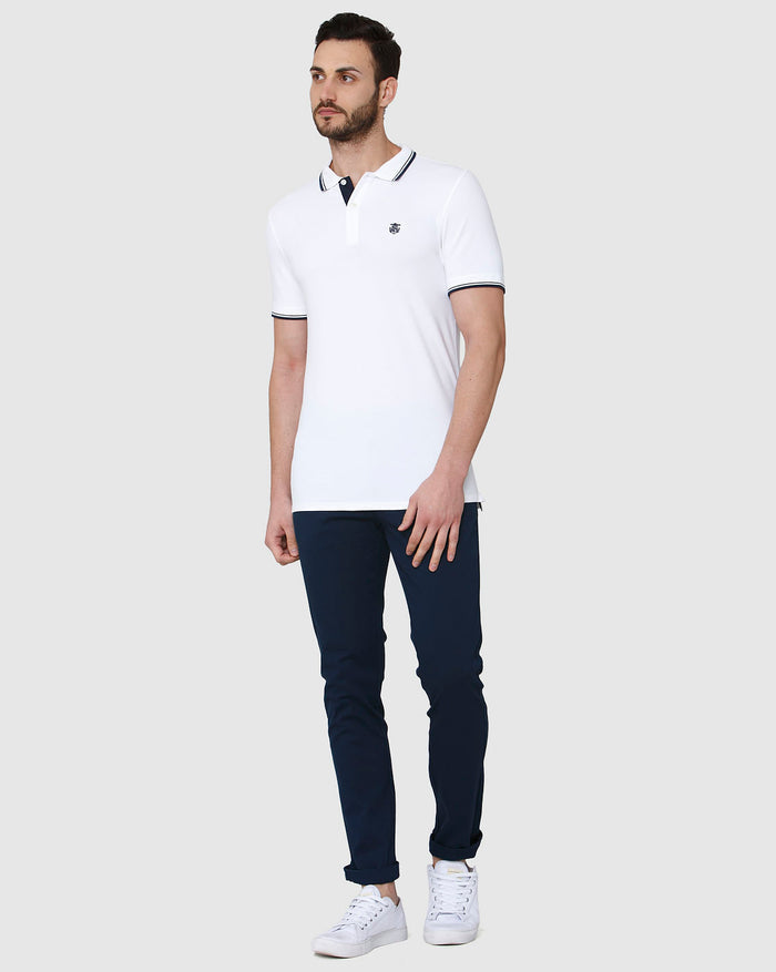 White Polo Neck T-Shirt