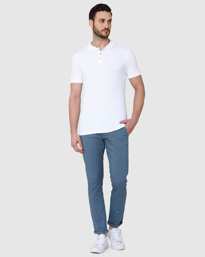 White Polo Neck T-Shirt