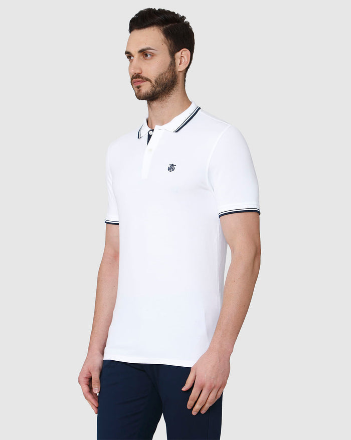 White Polo Neck T-Shirt