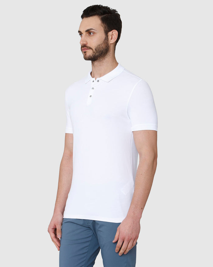 White Polo Neck T-Shirt