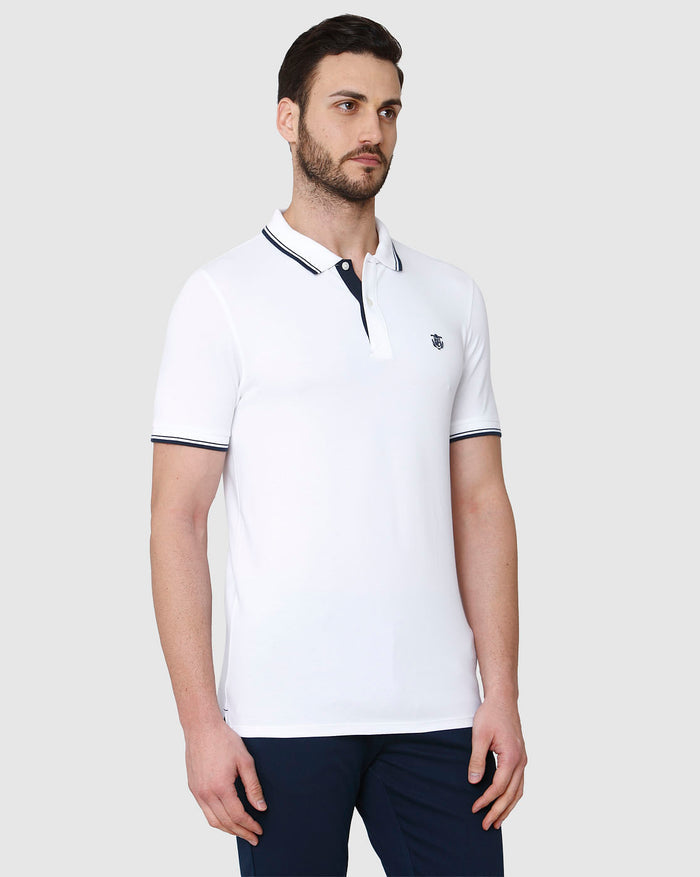 White Polo Neck T-Shirt