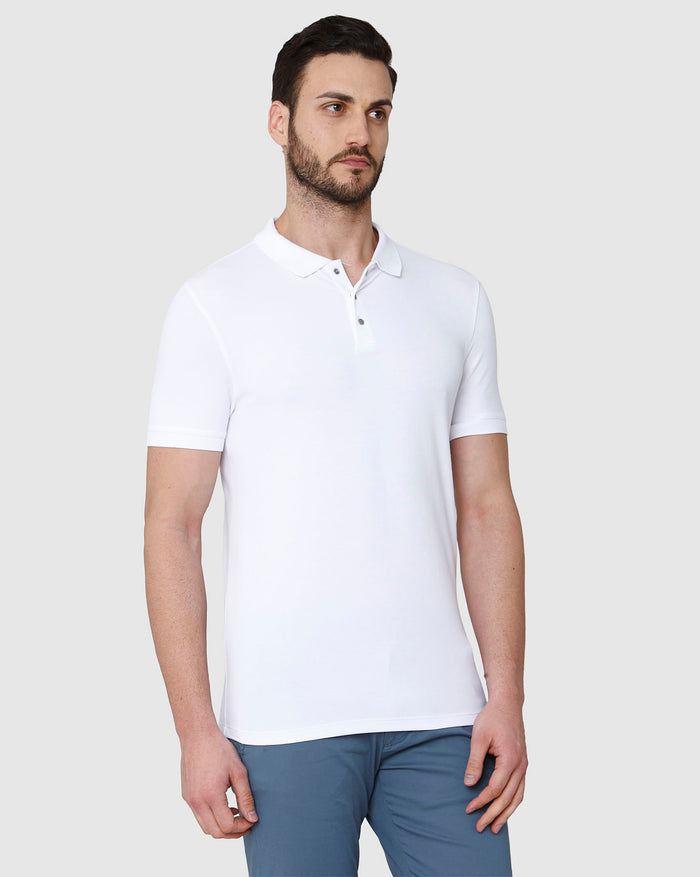 White Polo Neck T-Shirt