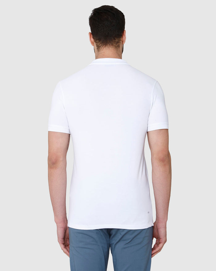 White Polo Neck T-Shirt
