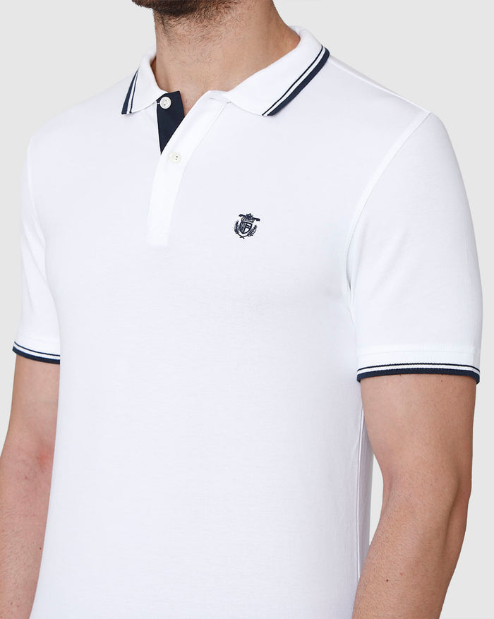 White Polo Neck T-Shirt