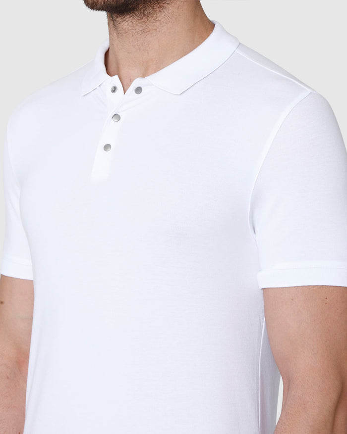 White Polo Neck T-Shirt