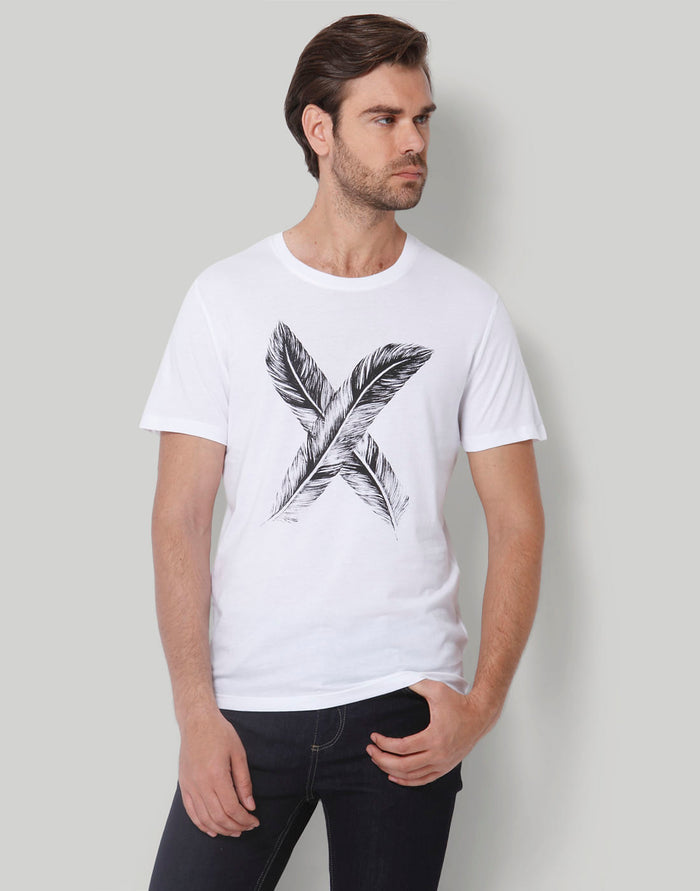 White Printed Crew Neck T-Shirt
